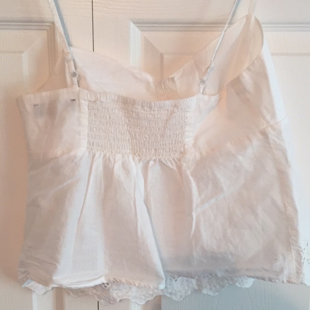 White Eyelet Button Down Strappy Tank - image 3